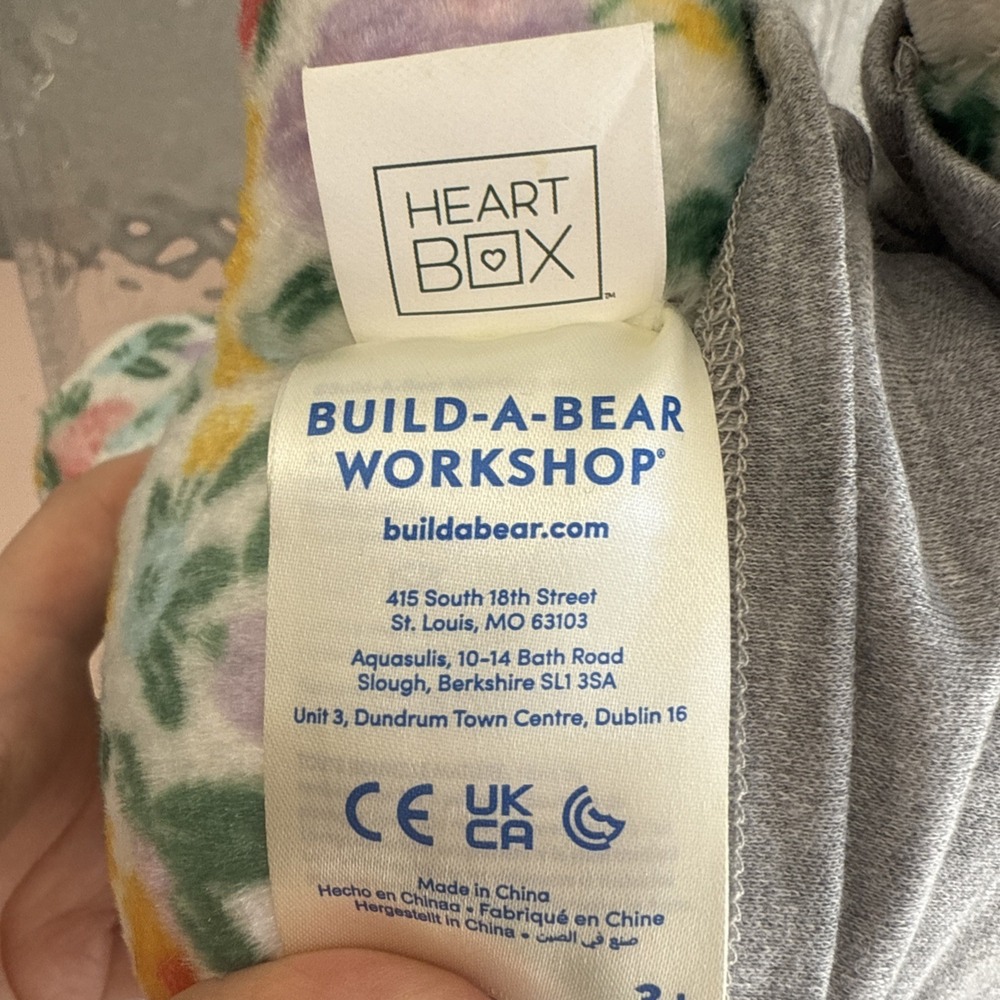 Oh So Lovely Build A Bear Heart Box HB Floral Teddy Bear 10" Sending Hugs - Picture 6 of 7